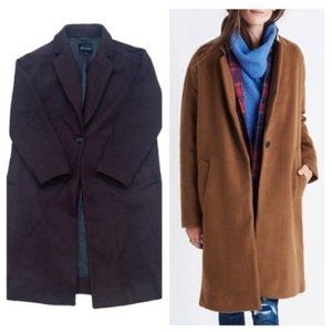 Madewell monsieur burgundy one button wool blend  coat medium like new